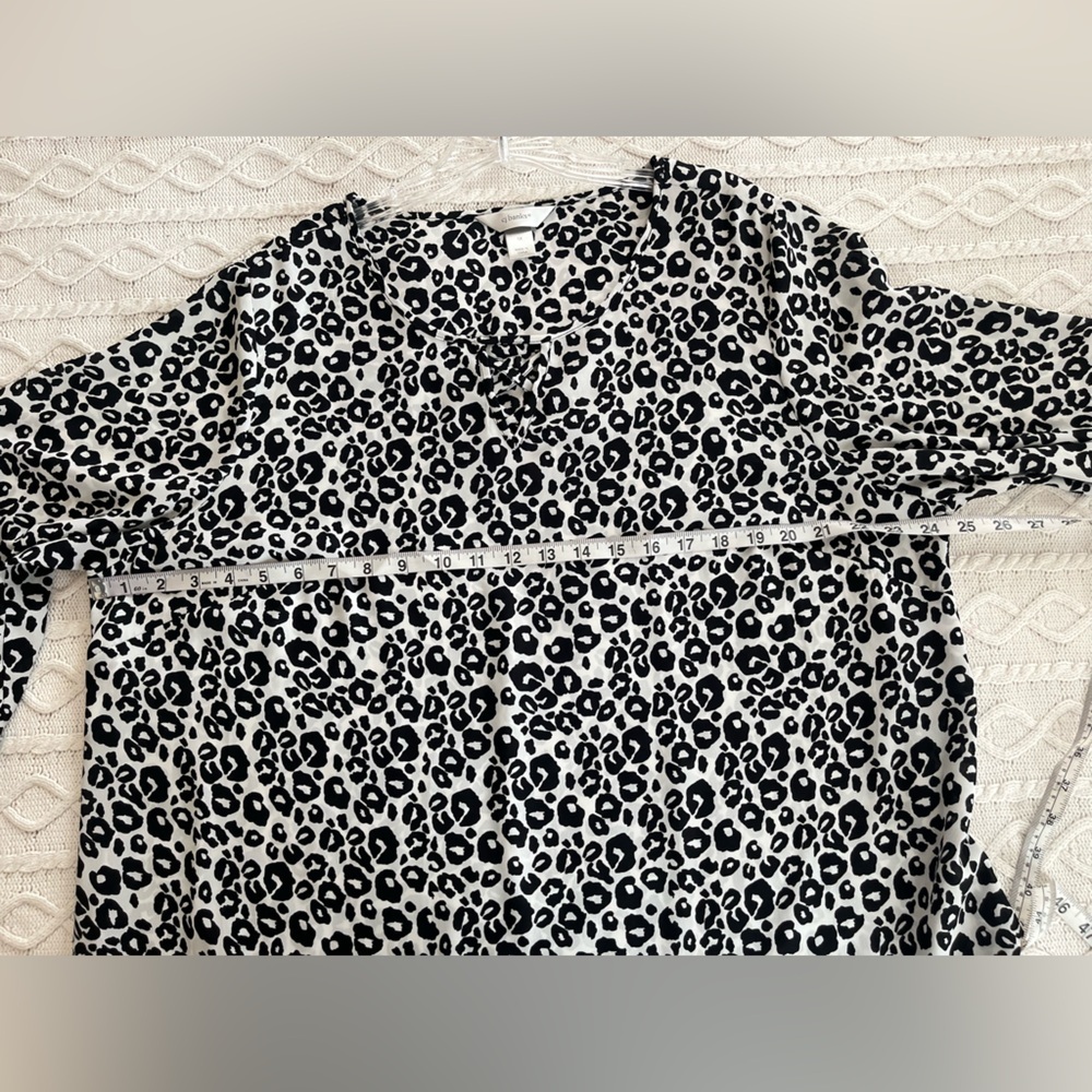 CJ Banks Black and White Animal Print Blouse Women’s Size 1X - Picture 16 of 16
